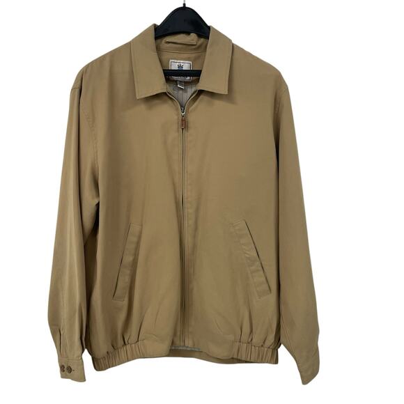 Vintage Peter Millar Nylon Blend Full Zip Tan Jacket Mens Medium AS IS - Picture 1 of 6